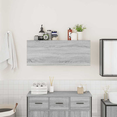 Kylpyhuoneen seinäkaappi harmaa Sonoma 100x25x40cm tekninen puu