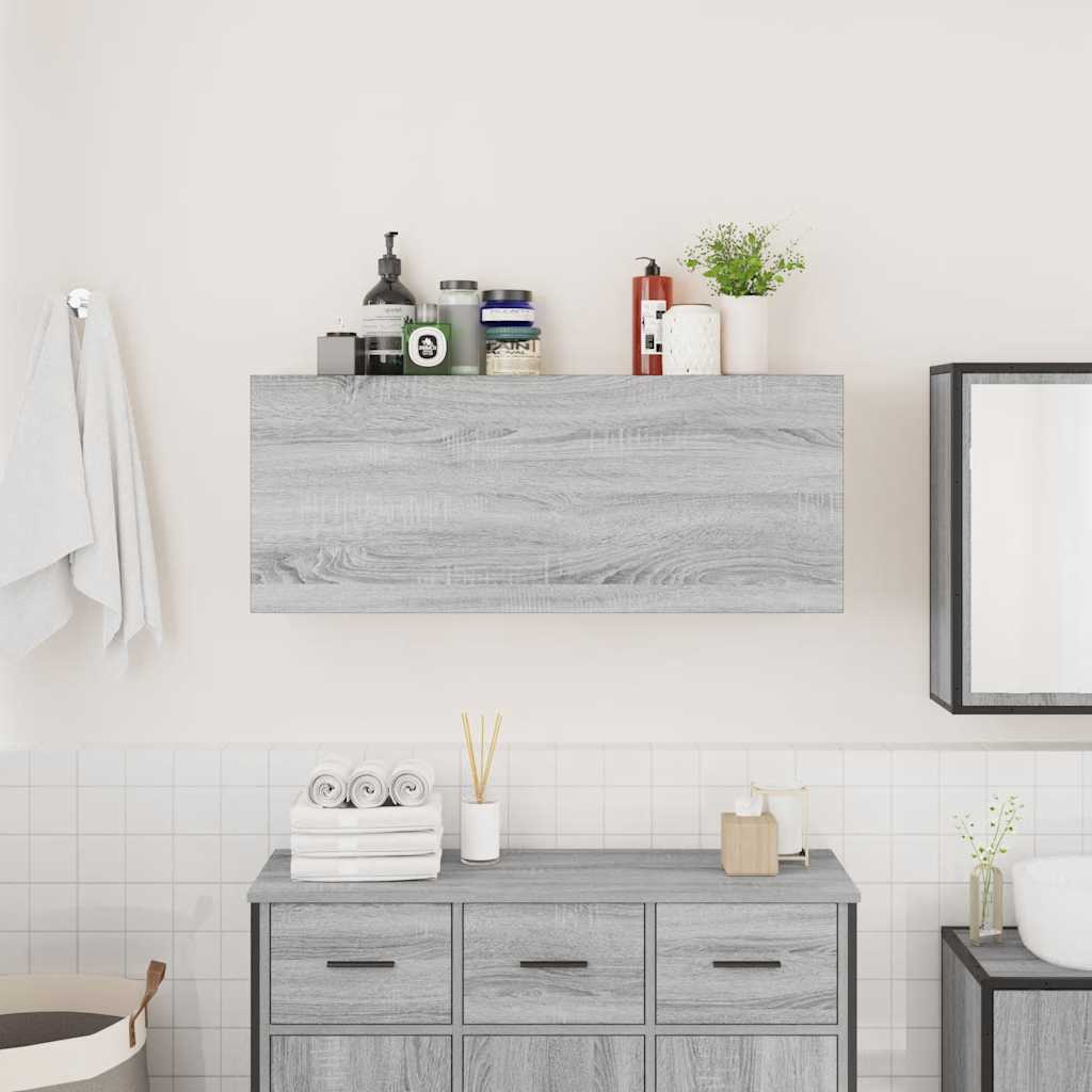 Harmaa sonoma kylpyhuoneen seinäkaappi Vasalina 100x25x40cm (puinen)