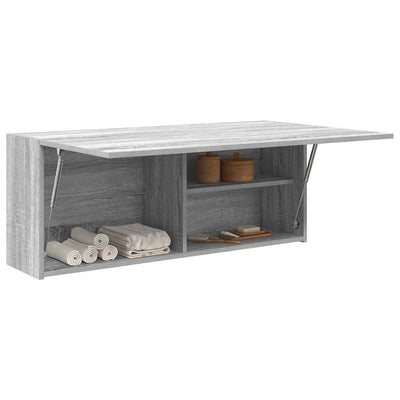 Kylpyhuoneen seinäkaappi harmaa Sonoma 100x25x40cm tekninen puu