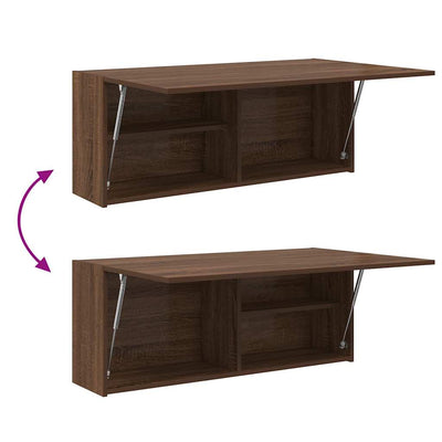 Ruskea tammi kylpyhuoneen seinäkaappi Vasalina 100x25x40cm (puinen)