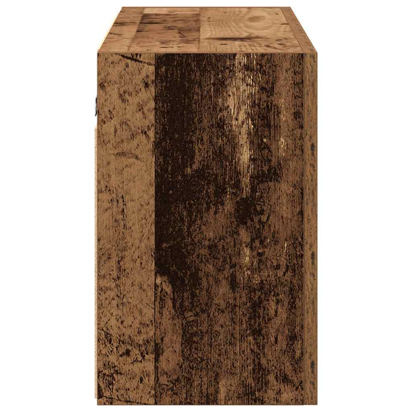 Kylpyhuoneen seinäkaappi vanha puu 100x25x40 cm tekninen puu
