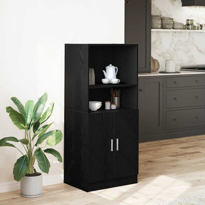 Keittiökaappi musta 57x41,5x131,5 cm tekninen puu