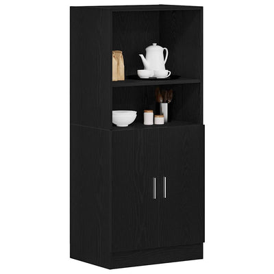Keittiökaappi musta 57x41,5x131,5 cm tekninen puu