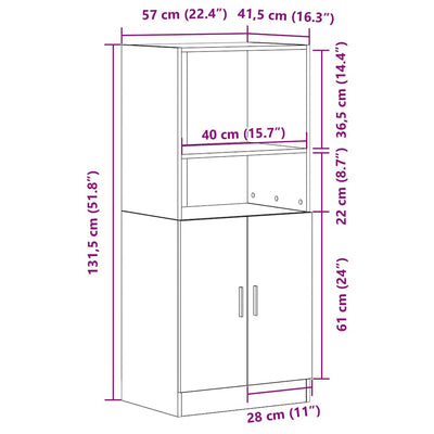 Vanha puu keittiökaappi Janu 57x41,5x131,5cm (puinen)