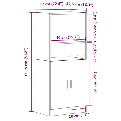Tammi keittiökaappi käsityöläinen Janu 57x41,5x131,5cm (puinen)