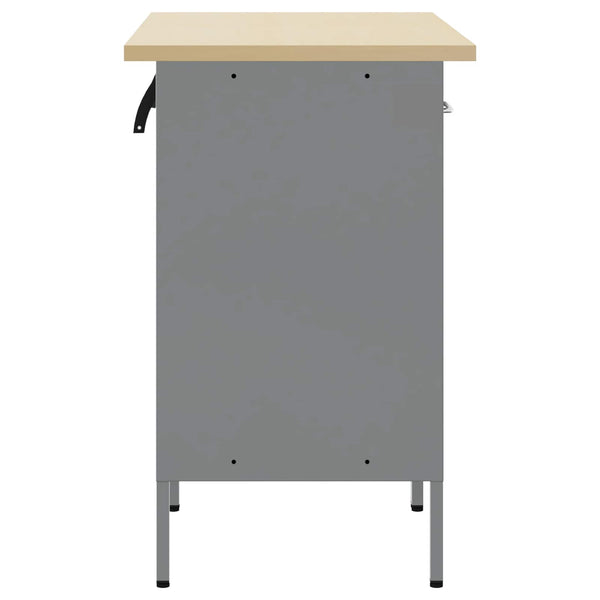 Työpöytäkaappi lukkoon 2 kpl Mustat ja harmaa 100 x 55 x 85 cm