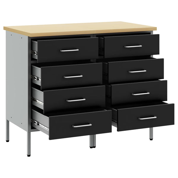 Työpöytäkaappi 2 kpl Mustat ja harmaa 100 x 55 x 85 cm