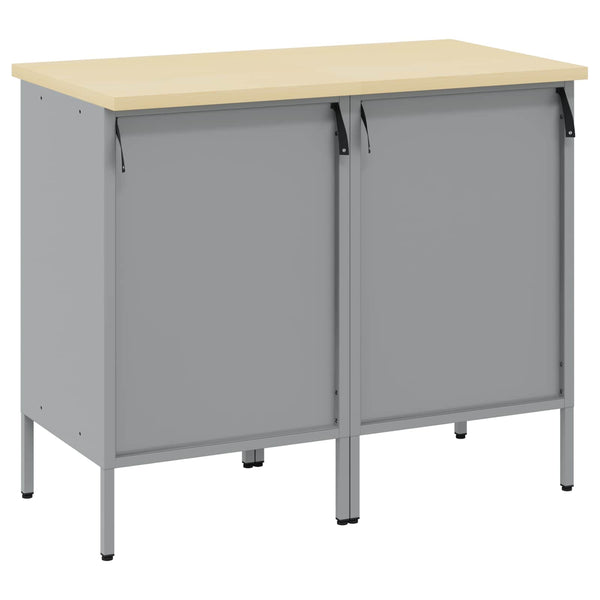 Työpöytäkaappi 2 kpl Mustat ja harmaa 100 x 55 x 85 cm