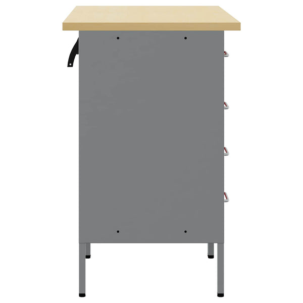 Työpöytäkaappi 2 kpl Punainen ja harmaa 100 x 55 x 85 cm