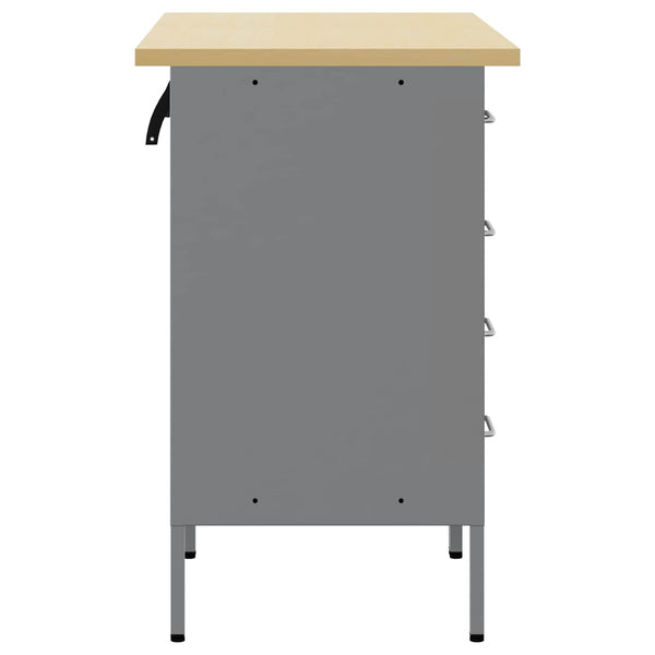 Työpöytäkaappi 2 kpl Mustat ja harmaa 100 x 55 x 85 cm