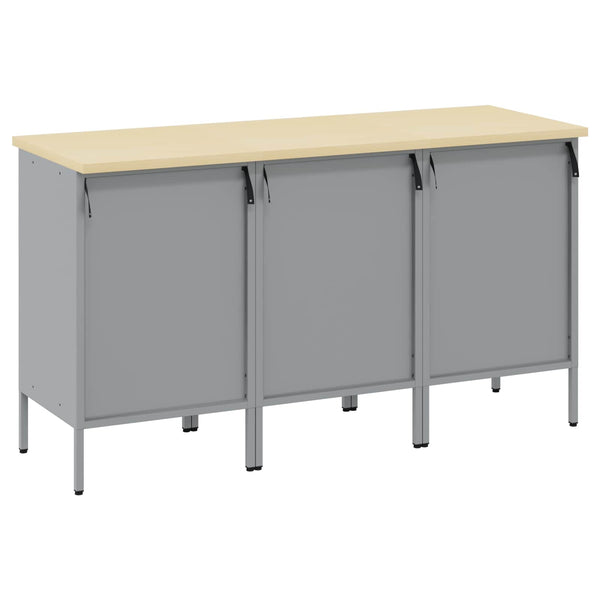Työpöytäkaappi 3 kpl Punainen ja harmaa 150 x 55 x 85 cm