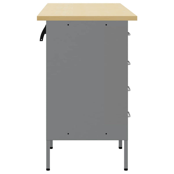 Työpöytäkaappi 3 kpl Mustat ja harmaa 150 x 55 x 85 cm