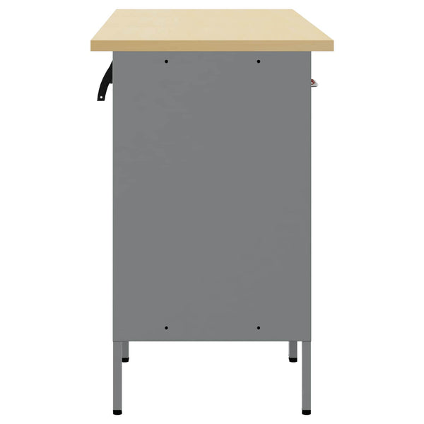 Työpöytäkaappi 3 kpl Punainen ja harmaa 150 x 55 x 85 cm