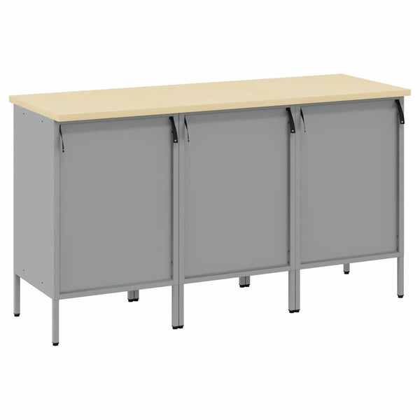 Työpöytäkaappi 3 kpl Punainen ja harmaa 150 x 55 x 85 cm