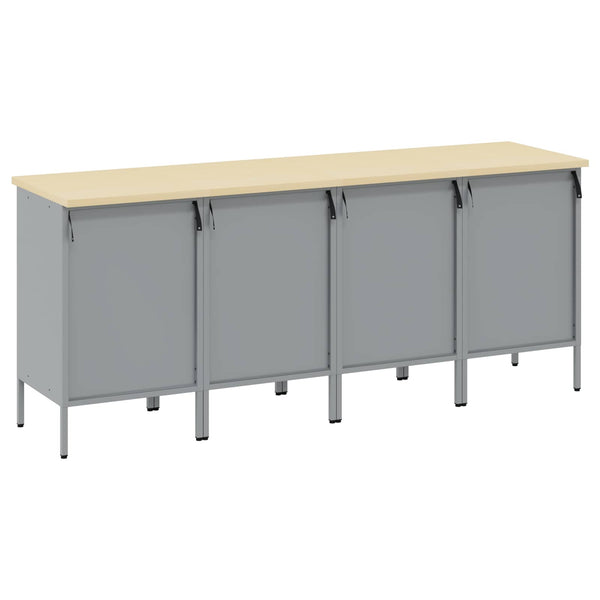 Työpöytäkaappi 4 kpl Punainen ja harmaa 200 x 55 x 85 cm