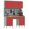 Työpöytäkaappi lukkoon 8 kpl Punainen Kehitetty puu ja teräs