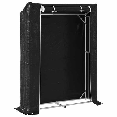 Galvanoitu polttopuuteline sadesuojalla Liginiu 150x40x200cm (teräs)