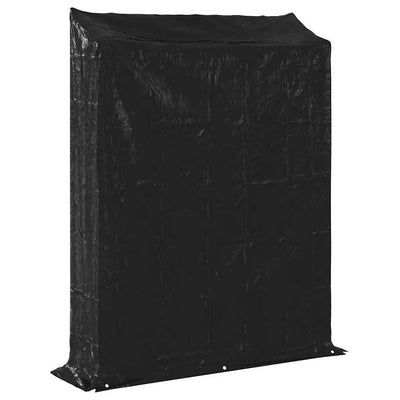 Galvanoitu polttopuuteline sadesuojalla Liginiu 150x40x200cm (teräs)