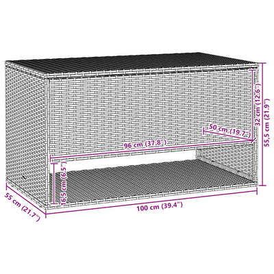 tyynyrasia ulkokäyttöön ruskea 100x55x55,5 cm polyrottinki