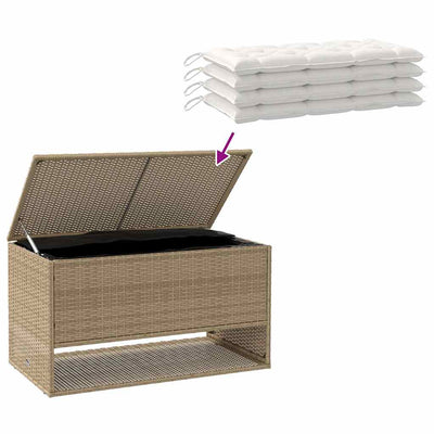 tyynyrasia ulkokäyttöön beige 100x55x55,5 cm polyrottinki