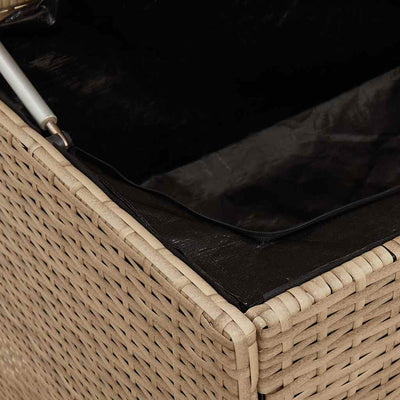 tyynyrasia ulkokäyttöön beige 100x55x55,5 cm polyrottinki