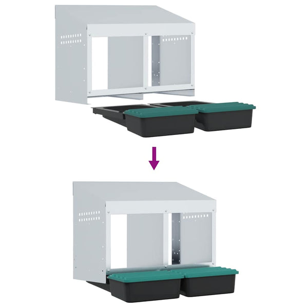 Sinkitty kananpesälaatikko Alicia (2 lokeroa seinäkiinnitys teräs)