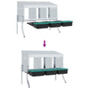 Kanan pesälaatikko 4 lokeroa jaloilla galvanoitu teräs