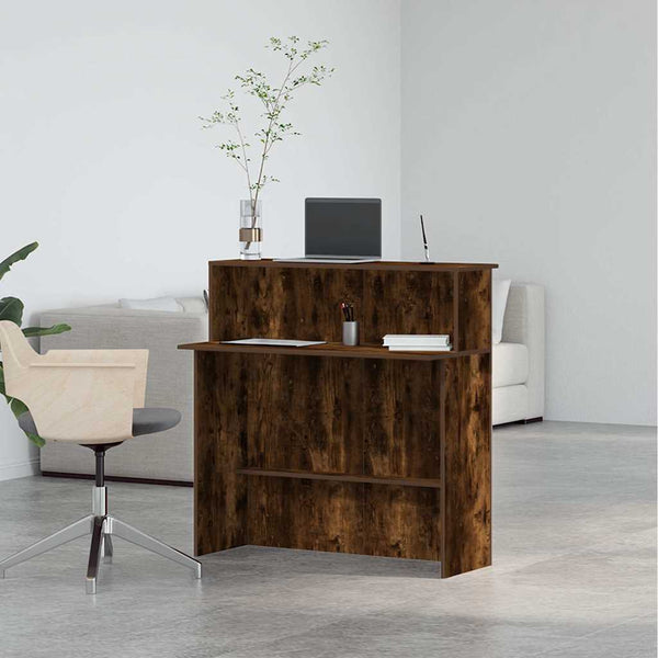 Vastaanottopöytä savustettu tammi 100x40x104 cm tekninen puu