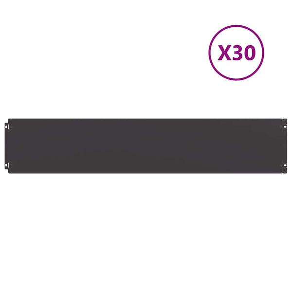 Nurmikon reunalistat 30 kpl Musta 20x103cm Kylmävalssattu teräs