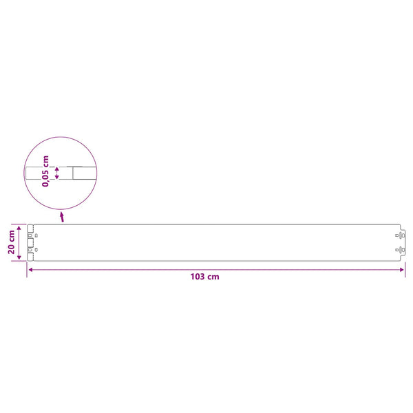 Nurmikon reunalistat 30 kpl 20x103 cm ruostumatonta terästä
