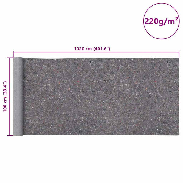 Liukumattomat maalarin fleeceliinat 2 kpl 10 m 220 g/m² Harmaa
