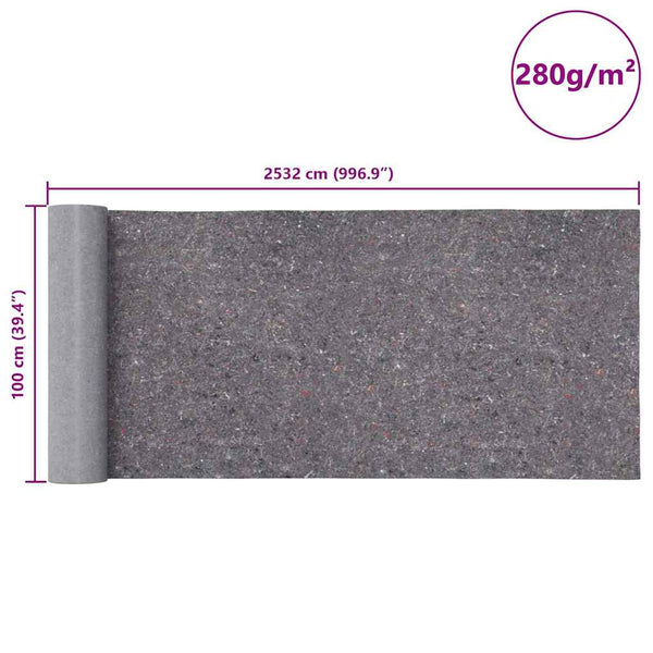 Liukumattomat maalarin fleeceliinat 2 kpl 25 m 280 g/m² Harmaa