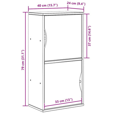 sivukaappi ODDA 40x24x79 cm massiivipuu mänty