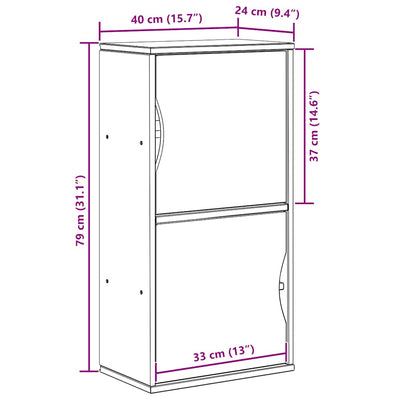 Sivukaappi ODDA valkoinen 40x24x79 cm massiivipuu mänty