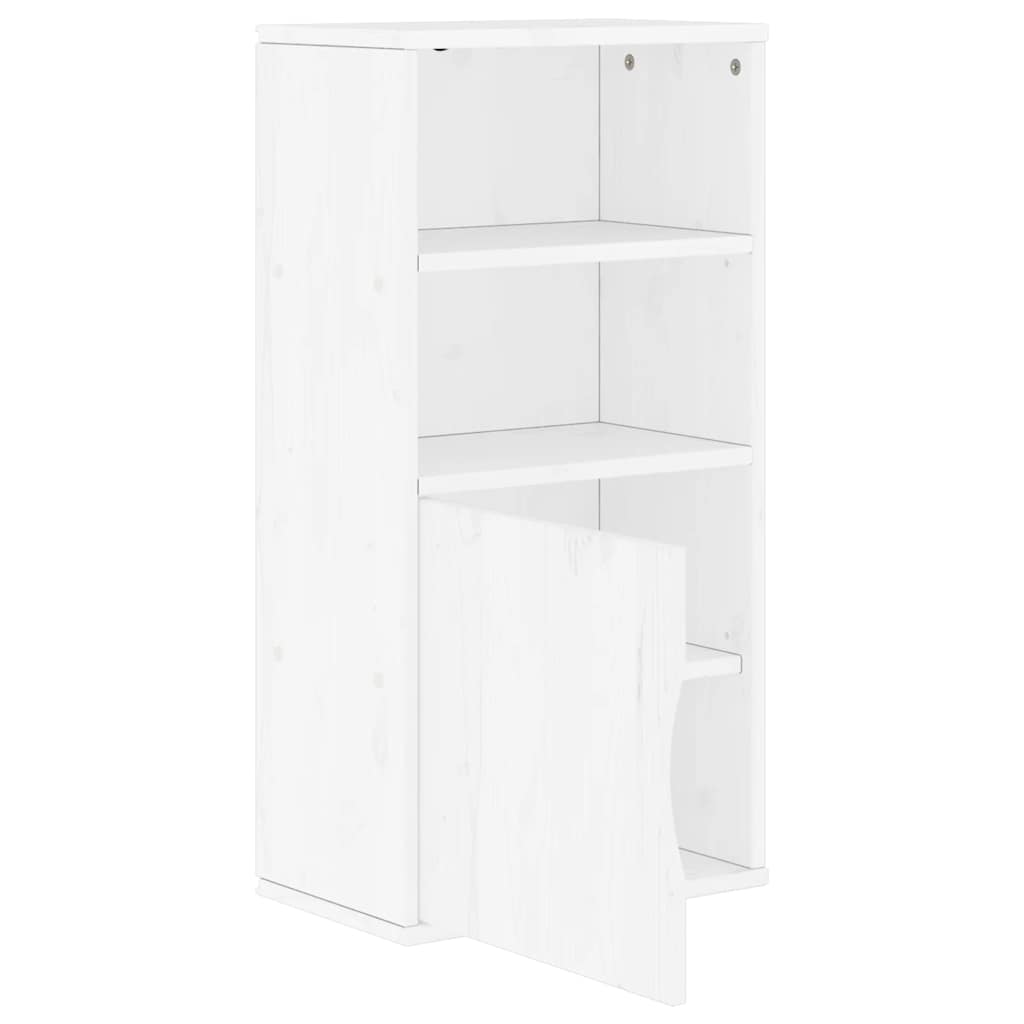 Valkoinen Odda Nehat sivukaappi 40x24x79cm (massiivipuu mänty)