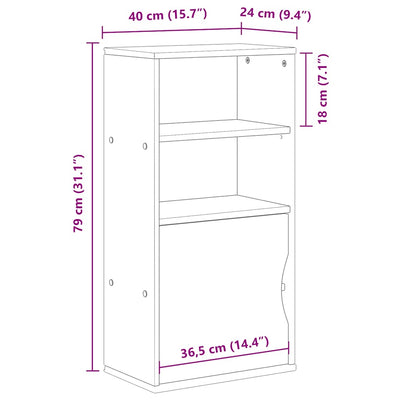 Sivukaappi ODDA valkoinen 40x24x79 cm massiivipuu mänty