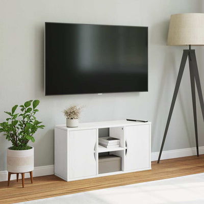 TV Kaappi ODDA Valkoinen 79x24x40 cm massiivipuu mänty