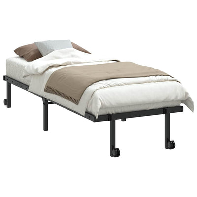 Sängynrunko ilman patjaa Taitettava musta 75x190 cm terästä