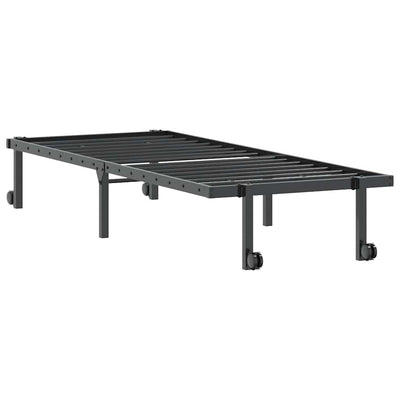 Sängynrunko ilman patjaa Taitettava musta 75x190 cm terästä