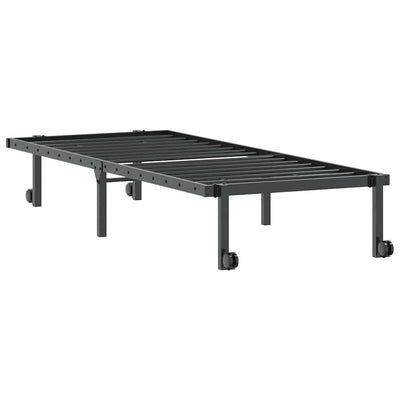 Sängynrunko ilman patjaa Taitettava musta 75x190 cm terästä
