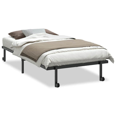 Musta sängynrunko ilman patjaa Radacs 100x190cm (taitettava teräs)