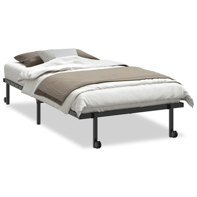 Musta sängynrunko ilman patjaa Radacs 100x200cm (taitettava, terästä)