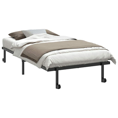 Musta sängynrunko ilman patjaa Radacs 107x203cm (taitettava, terästä)