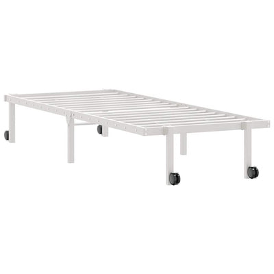 Sängynrunko ilman patjaa Taitettava valkoinen 80x200 cm terästä
