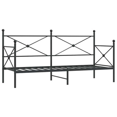Päiväsänky ilman patjaa Musta 75x190 cm Teräs