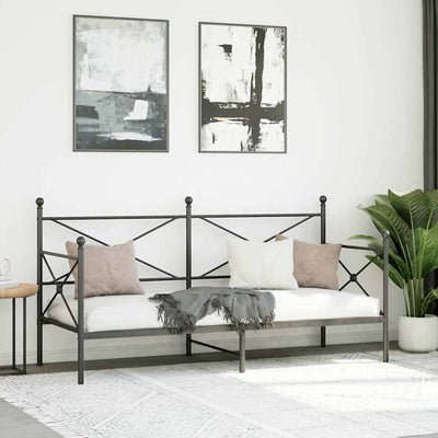 Päiväsänky ilman patjaa Musta 75x190 cm Teräs