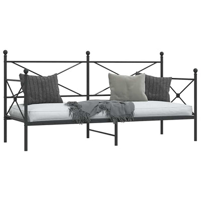 Päiväsänky ilman patjaa Musta 75x190 cm Teräs