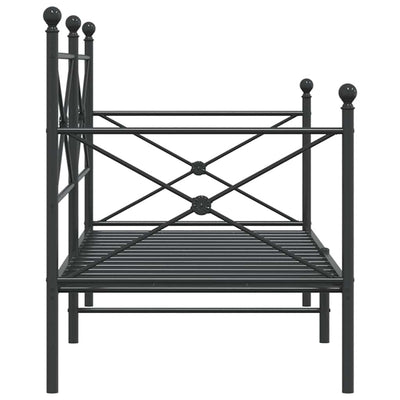 Päiväsänky ilman patjaa Musta 75x190 cm Teräs