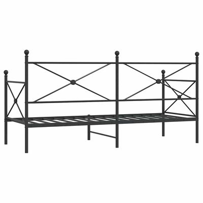 Päiväsänky ilman patjaa Musta 75x190 cm Teräs