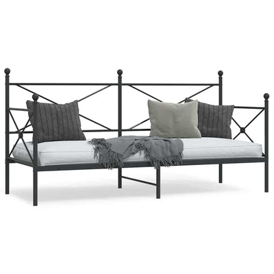 Päiväsänky ilman patjaa Musta 75x190 cm Teräs